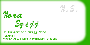 nora szijj business card