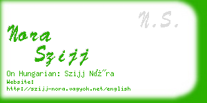 nora szijj business card